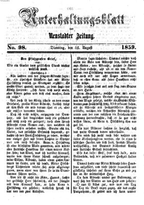 Neustadter Zeitung. Unterhaltungsblatt der Neustadter Zeitung (Neustadter Zeitung) Dienstag 16. August 1859