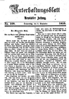 Neustadter Zeitung. Unterhaltungsblatt der Neustadter Zeitung (Neustadter Zeitung) Donnerstag 8. September 1859