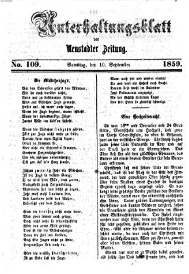 Neustadter Zeitung. Unterhaltungsblatt der Neustadter Zeitung (Neustadter Zeitung) Samstag 10. September 1859