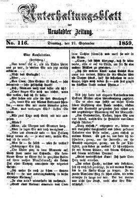 Neustadter Zeitung. Unterhaltungsblatt der Neustadter Zeitung (Neustadter Zeitung) Dienstag 27. September 1859