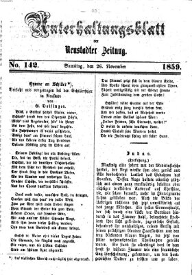 Neustadter Zeitung. Unterhaltungsblatt der Neustadter Zeitung (Neustadter Zeitung) Samstag 26. November 1859