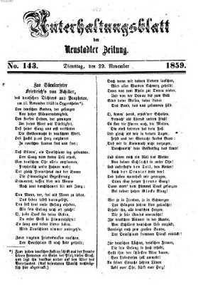 Neustadter Zeitung. Unterhaltungsblatt der Neustadter Zeitung (Neustadter Zeitung) Dienstag 29. November 1859
