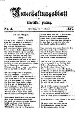 Neustadter Zeitung. Unterhaltungsblatt der Neustadter Zeitung (Neustadter Zeitung) Samstag 7. Januar 1860