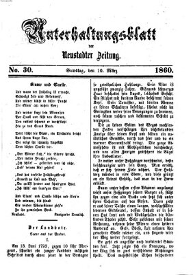 Neustadter Zeitung. Unterhaltungsblatt der Neustadter Zeitung (Neustadter Zeitung) Samstag 10. März 1860