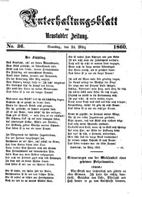 Neustadter Zeitung. Unterhaltungsblatt der Neustadter Zeitung (Neustadter Zeitung) Samstag 24. März 1860