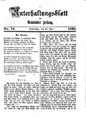 Neustadter Zeitung. Unterhaltungsblatt der Neustadter Zeitung (Neustadter Zeitung) Donnerstag 21. Juni 1860