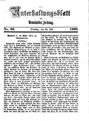 Neustadter Zeitung. Unterhaltungsblatt der Neustadter Zeitung (Neustadter Zeitung) Dienstag 24. Juli 1860