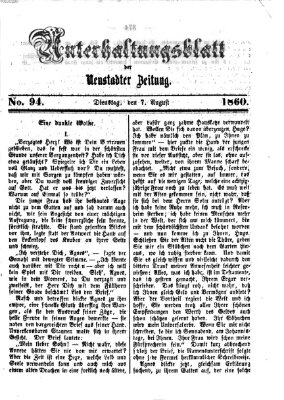 Neustadter Zeitung. Unterhaltungsblatt der Neustadter Zeitung (Neustadter Zeitung) Dienstag 7. August 1860