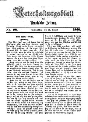 Neustadter Zeitung. Unterhaltungsblatt der Neustadter Zeitung (Neustadter Zeitung) Donnerstag 16. August 1860