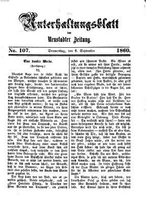 Neustadter Zeitung. Unterhaltungsblatt der Neustadter Zeitung (Neustadter Zeitung) Donnerstag 6. September 1860