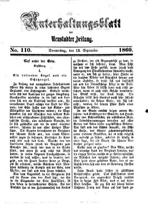 Neustadter Zeitung. Unterhaltungsblatt der Neustadter Zeitung (Neustadter Zeitung) Donnerstag 13. September 1860