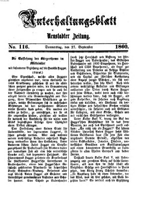 Neustadter Zeitung. Unterhaltungsblatt der Neustadter Zeitung (Neustadter Zeitung) Donnerstag 27. September 1860