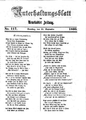 Neustadter Zeitung. Unterhaltungsblatt der Neustadter Zeitung (Neustadter Zeitung) Samstag 29. September 1860