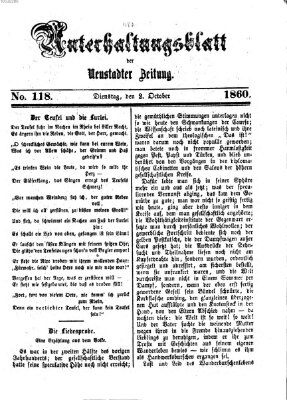 Neustadter Zeitung. Unterhaltungsblatt der Neustadter Zeitung (Neustadter Zeitung) Dienstag 2. Oktober 1860