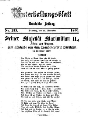 Neustadter Zeitung. Unterhaltungsblatt der Neustadter Zeitung (Neustadter Zeitung) Samstag 10. November 1860