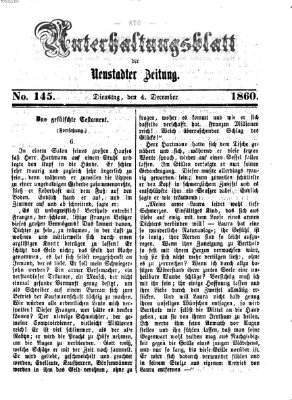 Neustadter Zeitung. Unterhaltungsblatt der Neustadter Zeitung (Neustadter Zeitung) Dienstag 4. Dezember 1860