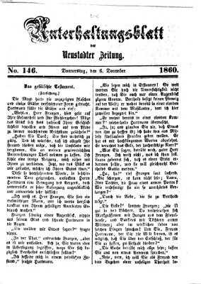 Neustadter Zeitung. Unterhaltungsblatt der Neustadter Zeitung (Neustadter Zeitung) Donnerstag 6. Dezember 1860