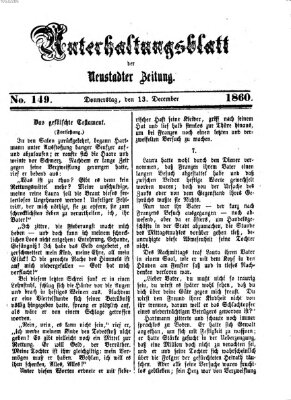 Neustadter Zeitung. Unterhaltungsblatt der Neustadter Zeitung (Neustadter Zeitung) Donnerstag 13. Dezember 1860