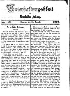 Neustadter Zeitung. Unterhaltungsblatt der Neustadter Zeitung (Neustadter Zeitung) Samstag 29. Dezember 1860