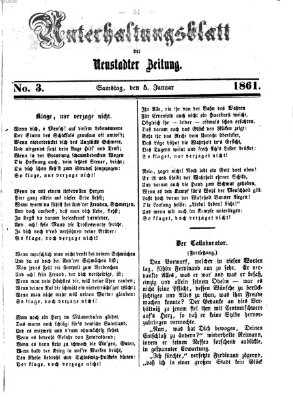 Neustadter Zeitung. Unterhaltungsblatt der Neustadter Zeitung (Neustadter Zeitung) Samstag 5. Januar 1861