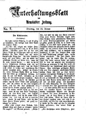 Neustadter Zeitung. Unterhaltungsblatt der Neustadter Zeitung (Neustadter Zeitung) Dienstag 15. Januar 1861