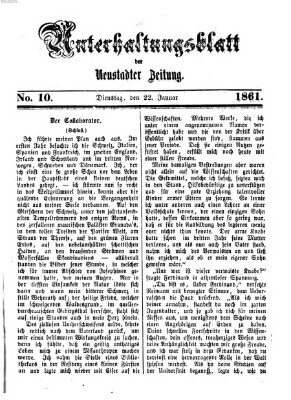 Neustadter Zeitung. Unterhaltungsblatt der Neustadter Zeitung (Neustadter Zeitung) Dienstag 22. Januar 1861