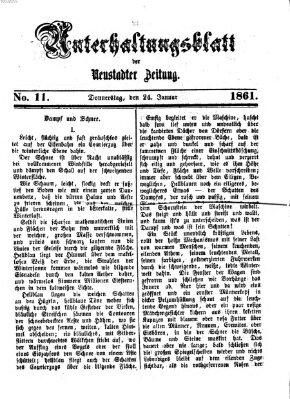 Neustadter Zeitung. Unterhaltungsblatt der Neustadter Zeitung (Neustadter Zeitung) Donnerstag 24. Januar 1861