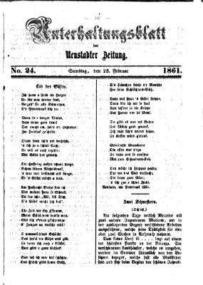 Neustadter Zeitung. Unterhaltungsblatt der Neustadter Zeitung (Neustadter Zeitung) Samstag 23. Februar 1861