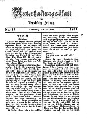 Neustadter Zeitung. Unterhaltungsblatt der Neustadter Zeitung (Neustadter Zeitung) Donnerstag 21. März 1861