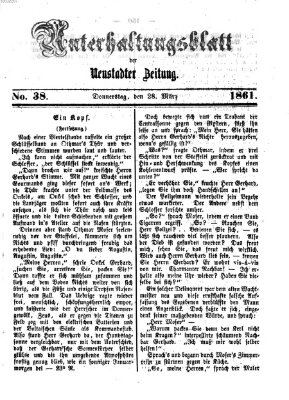 Neustadter Zeitung. Unterhaltungsblatt der Neustadter Zeitung (Neustadter Zeitung) Donnerstag 28. März 1861