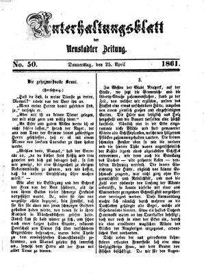 Neustadter Zeitung. Unterhaltungsblatt der Neustadter Zeitung (Neustadter Zeitung) Donnerstag 25. April 1861