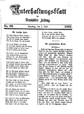 Neustadter Zeitung. Unterhaltungsblatt der Neustadter Zeitung (Neustadter Zeitung) Samstag 1. Juni 1861