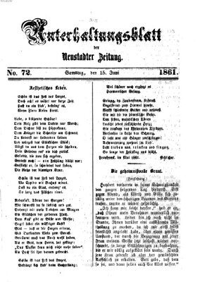 Neustadter Zeitung. Unterhaltungsblatt der Neustadter Zeitung (Neustadter Zeitung) Samstag 15. Juni 1861