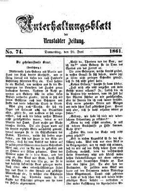 Neustadter Zeitung. Unterhaltungsblatt der Neustadter Zeitung (Neustadter Zeitung) Donnerstag 20. Juni 1861