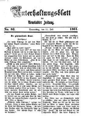 Neustadter Zeitung. Unterhaltungsblatt der Neustadter Zeitung (Neustadter Zeitung) Donnerstag 11. Juli 1861