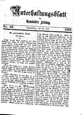 Neustadter Zeitung. Unterhaltungsblatt der Neustadter Zeitung (Neustadter Zeitung) Donnerstag 25. Juli 1861