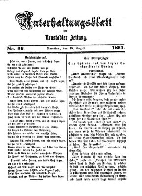 Neustadter Zeitung. Unterhaltungsblatt der Neustadter Zeitung (Neustadter Zeitung) Samstag 10. August 1861