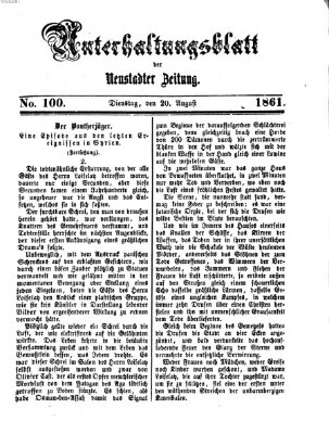 Neustadter Zeitung. Unterhaltungsblatt der Neustadter Zeitung (Neustadter Zeitung) Dienstag 20. August 1861