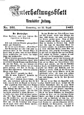 Neustadter Zeitung. Unterhaltungsblatt der Neustadter Zeitung (Neustadter Zeitung) Donnerstag 22. August 1861