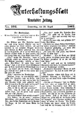 Neustadter Zeitung. Unterhaltungsblatt der Neustadter Zeitung (Neustadter Zeitung) Donnerstag 29. August 1861