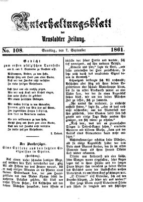 Neustadter Zeitung. Unterhaltungsblatt der Neustadter Zeitung (Neustadter Zeitung) Samstag 7. September 1861