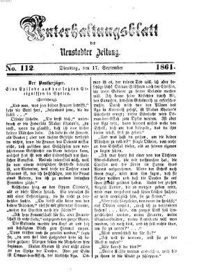 Neustadter Zeitung. Unterhaltungsblatt der Neustadter Zeitung (Neustadter Zeitung) Dienstag 17. September 1861