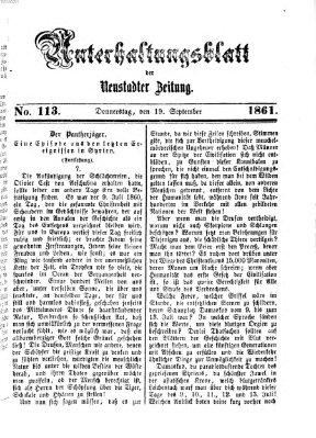 Neustadter Zeitung. Unterhaltungsblatt der Neustadter Zeitung (Neustadter Zeitung) Donnerstag 19. September 1861