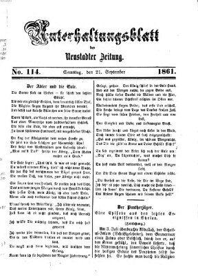 Neustadter Zeitung. Unterhaltungsblatt der Neustadter Zeitung (Neustadter Zeitung) Samstag 21. September 1861