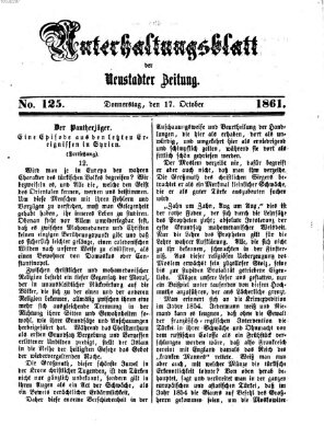 Neustadter Zeitung. Unterhaltungsblatt der Neustadter Zeitung (Neustadter Zeitung) Donnerstag 17. Oktober 1861