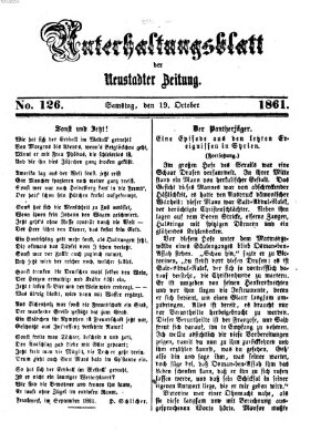 Neustadter Zeitung. Unterhaltungsblatt der Neustadter Zeitung (Neustadter Zeitung) Samstag 19. Oktober 1861