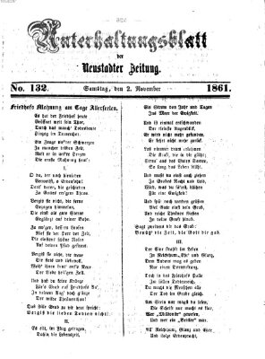 Neustadter Zeitung. Unterhaltungsblatt der Neustadter Zeitung (Neustadter Zeitung) Samstag 2. November 1861