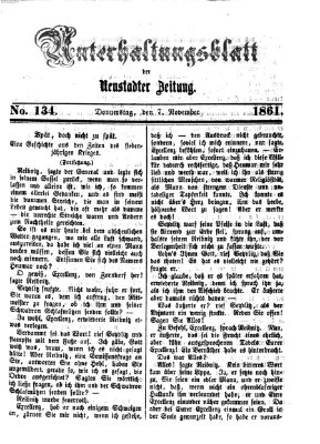 Neustadter Zeitung. Unterhaltungsblatt der Neustadter Zeitung (Neustadter Zeitung) Donnerstag 7. November 1861