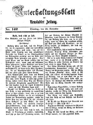 Neustadter Zeitung. Unterhaltungsblatt der Neustadter Zeitung (Neustadter Zeitung) Dienstag 26. November 1861