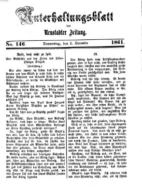 Neustadter Zeitung. Unterhaltungsblatt der Neustadter Zeitung (Neustadter Zeitung) Donnerstag 5. Dezember 1861